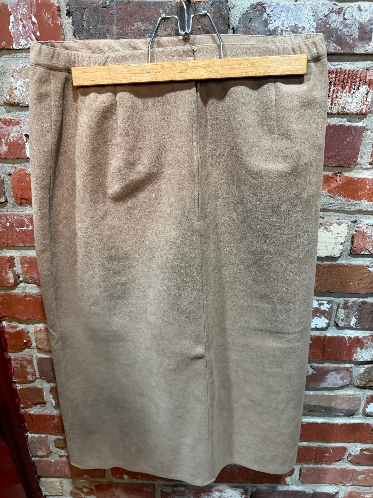 Alira Suede Camel Midi Skirt