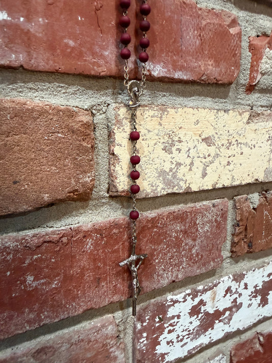 Vintage Red Rosary