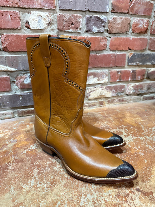 Wrangler Black Textured Cap Toe Boots