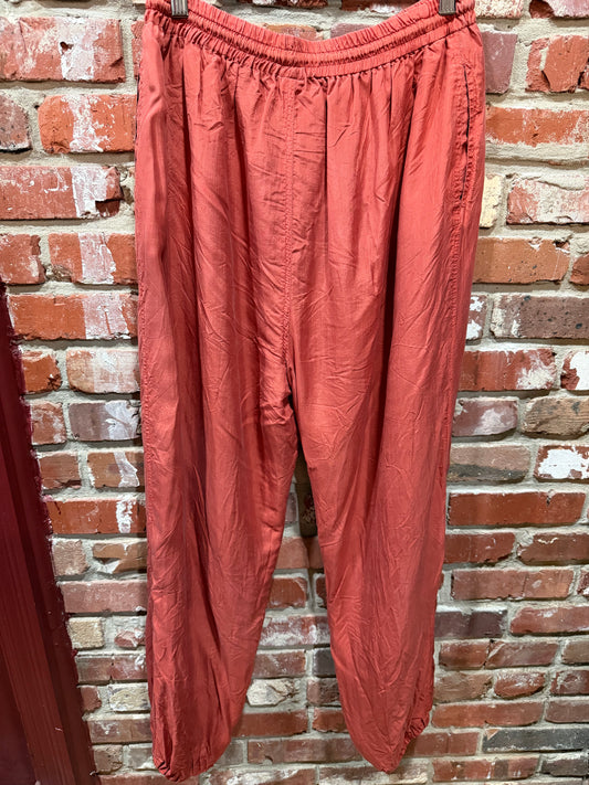Rust Silk Joggers