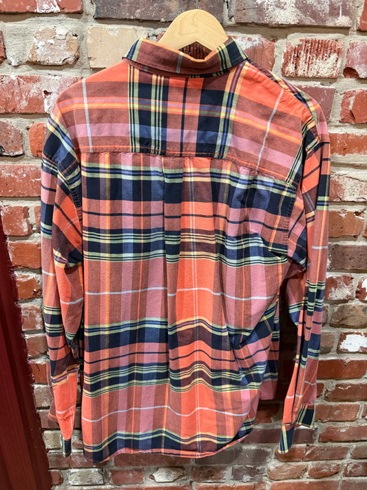 Cinch Orange Plaid Button Down
