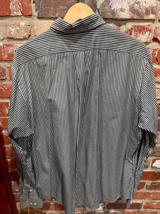 Polo Grey Stripe Button Down