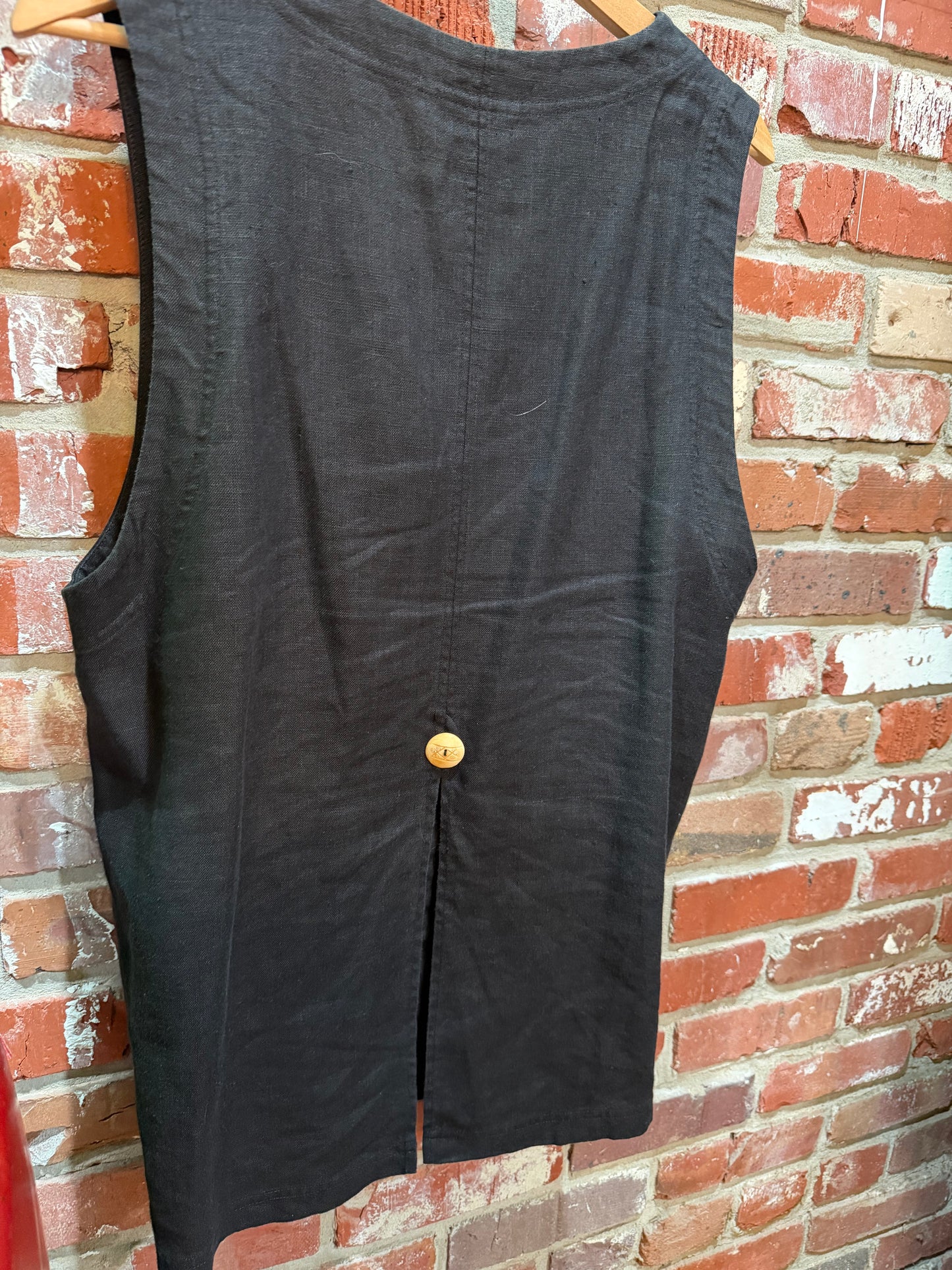 David Dart Black Linen Vest