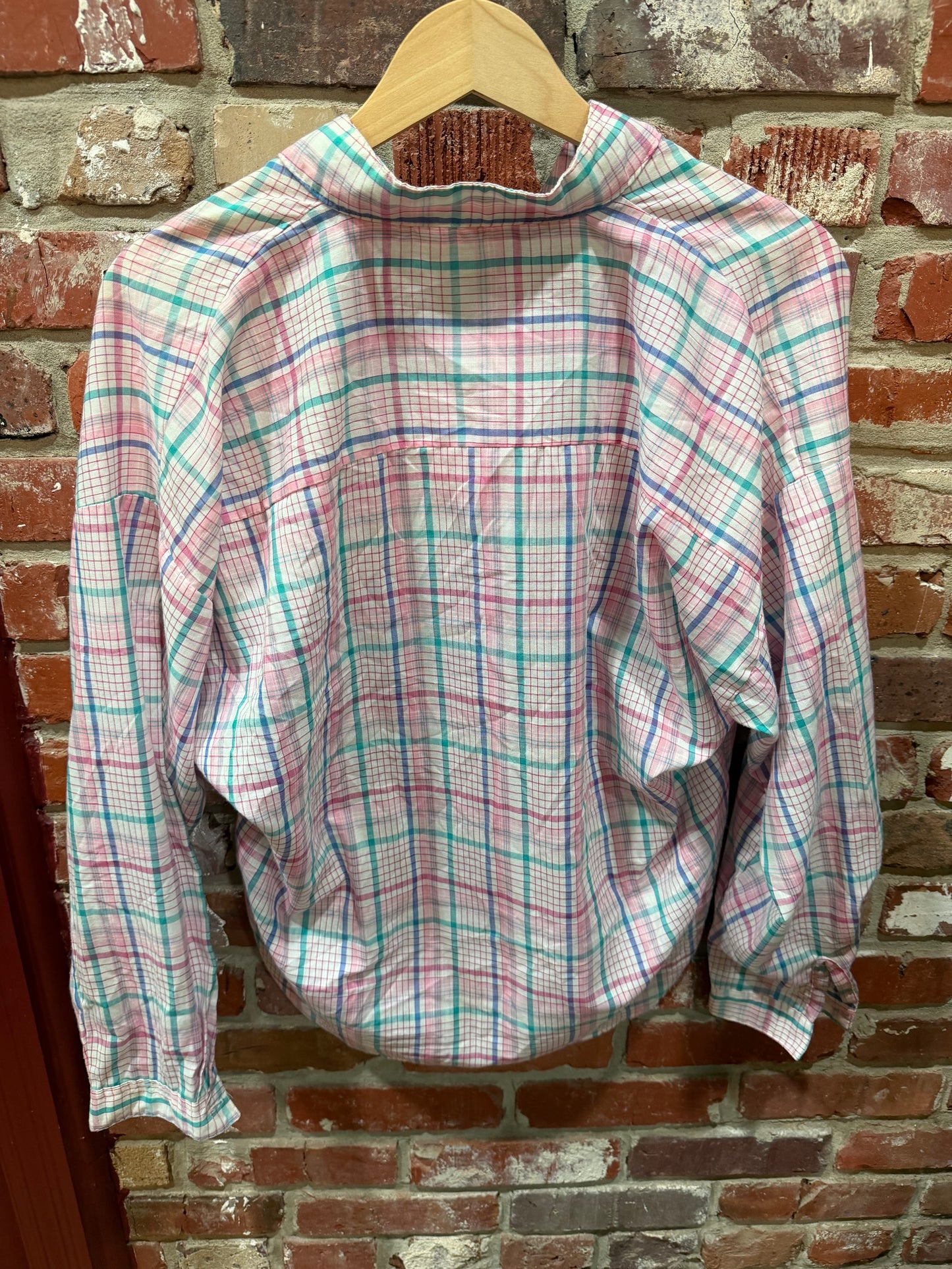 Lisa Dale Pink Plaid Button Down
