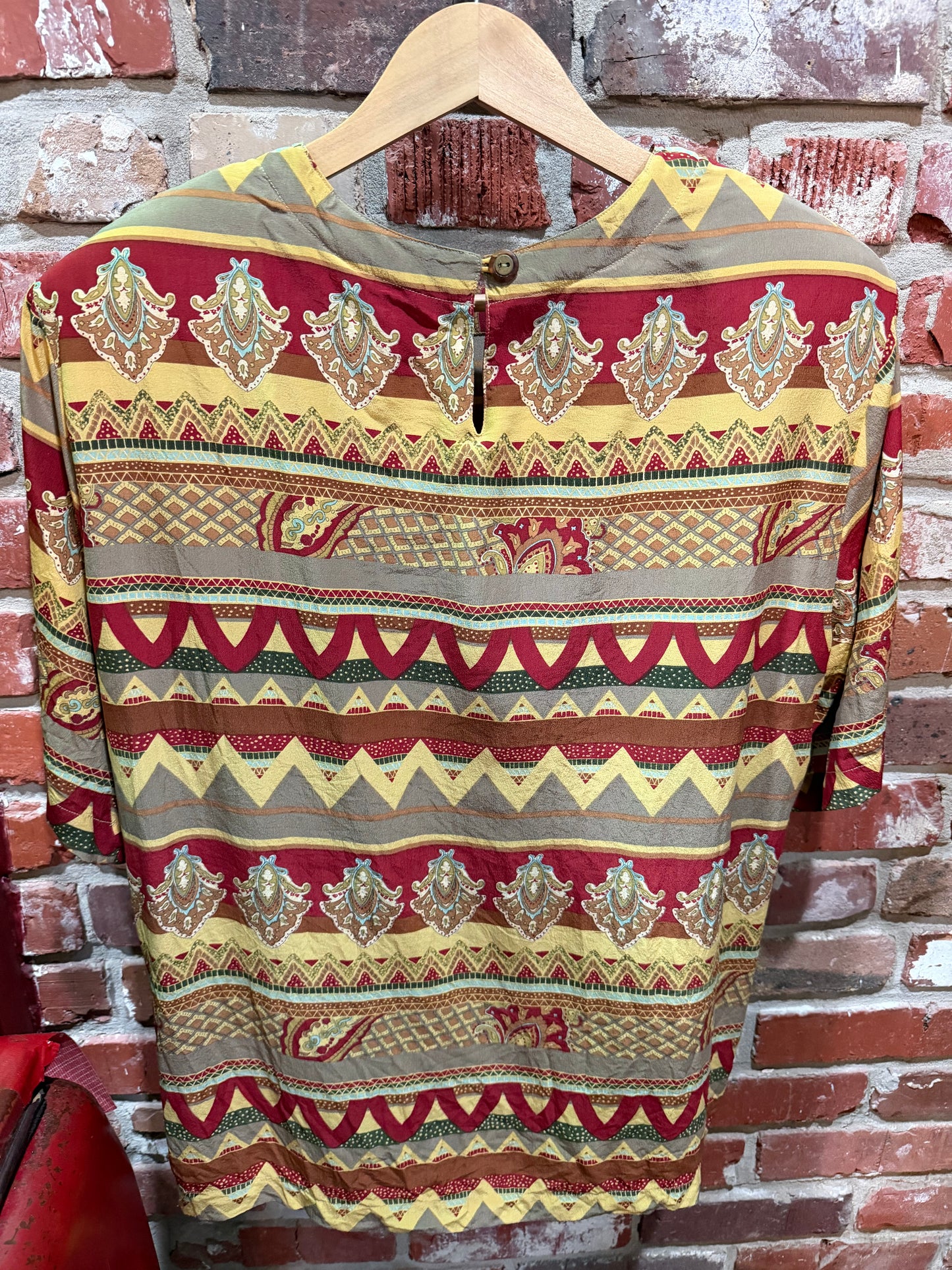 Pacific Silk & Co. Geometric Blouse