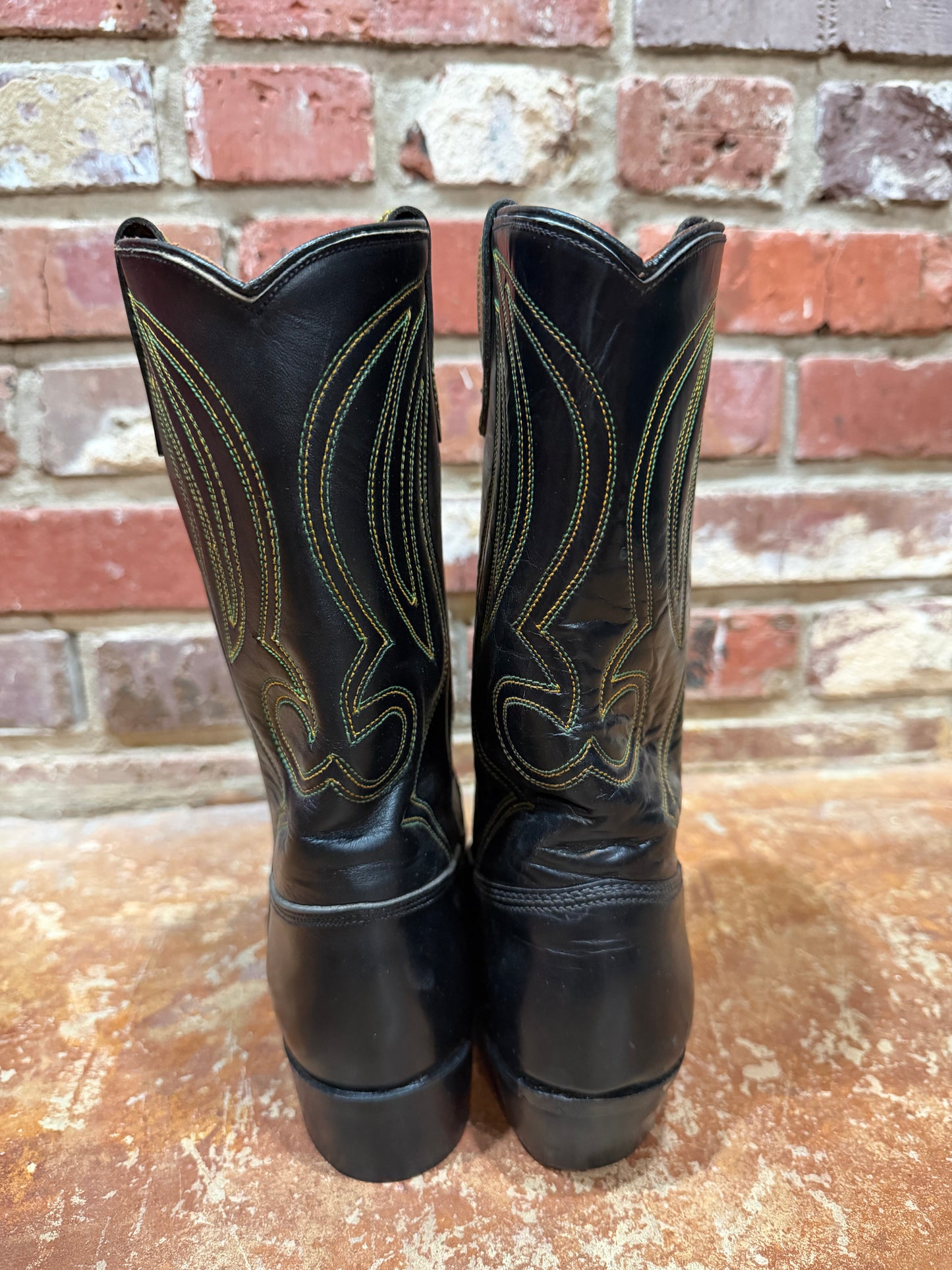 Black Yellow Stitch Short Boots