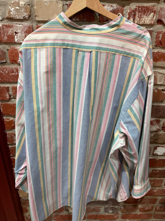 King Size Pastel Stripe Button Down