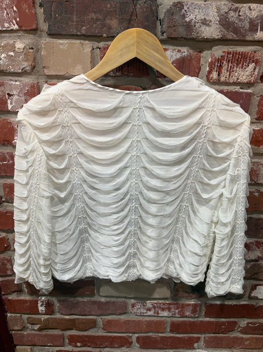R&M Richards Sheer Chiffon Shrug Top