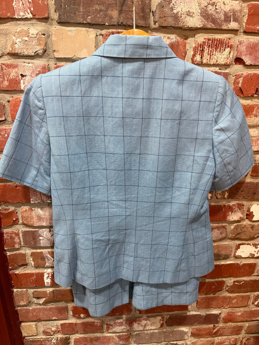 Harvé Bernard Windowpane Skirt Suit Set