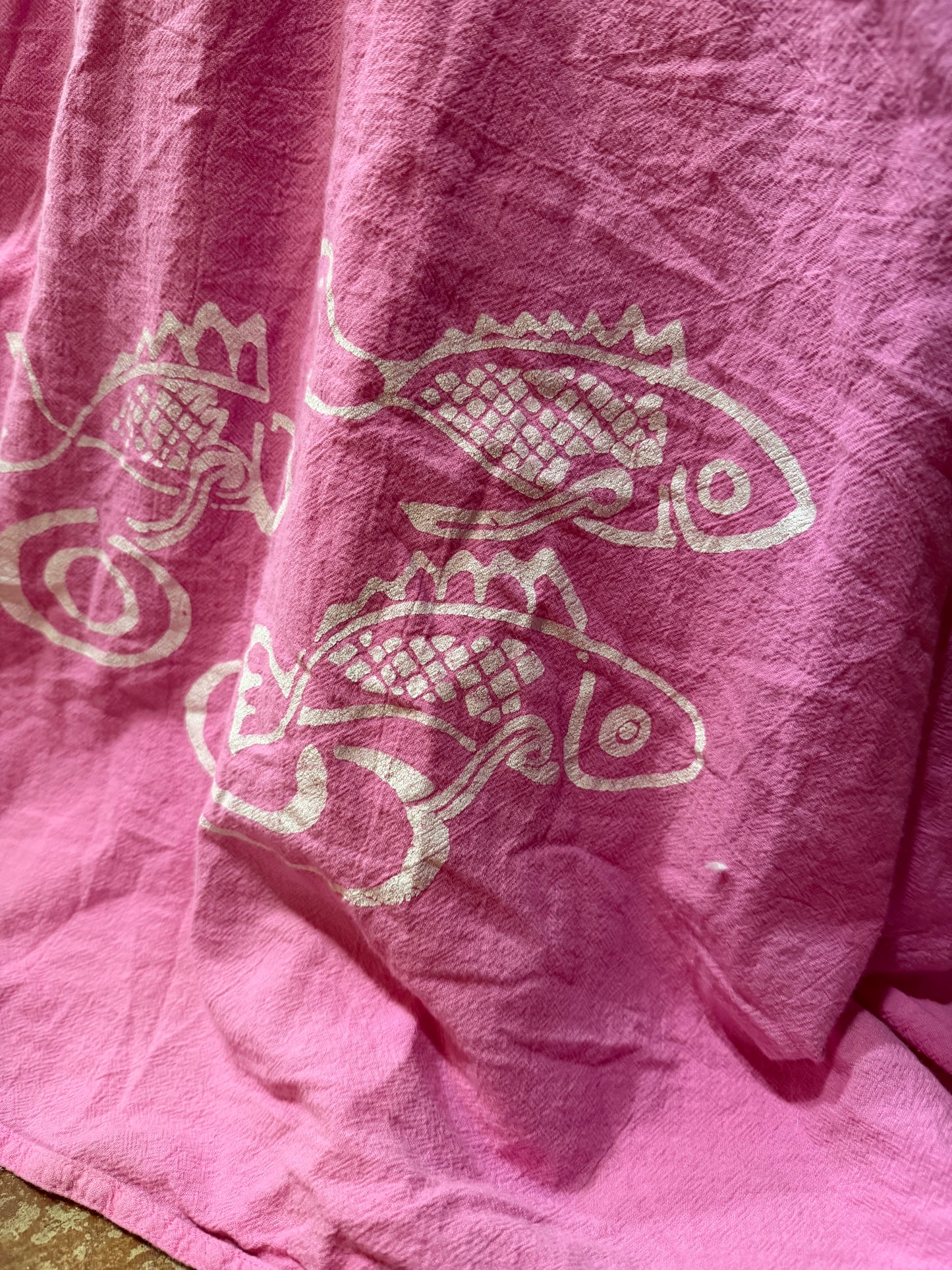 Color Me Cotton Fish Print, Pink Dress