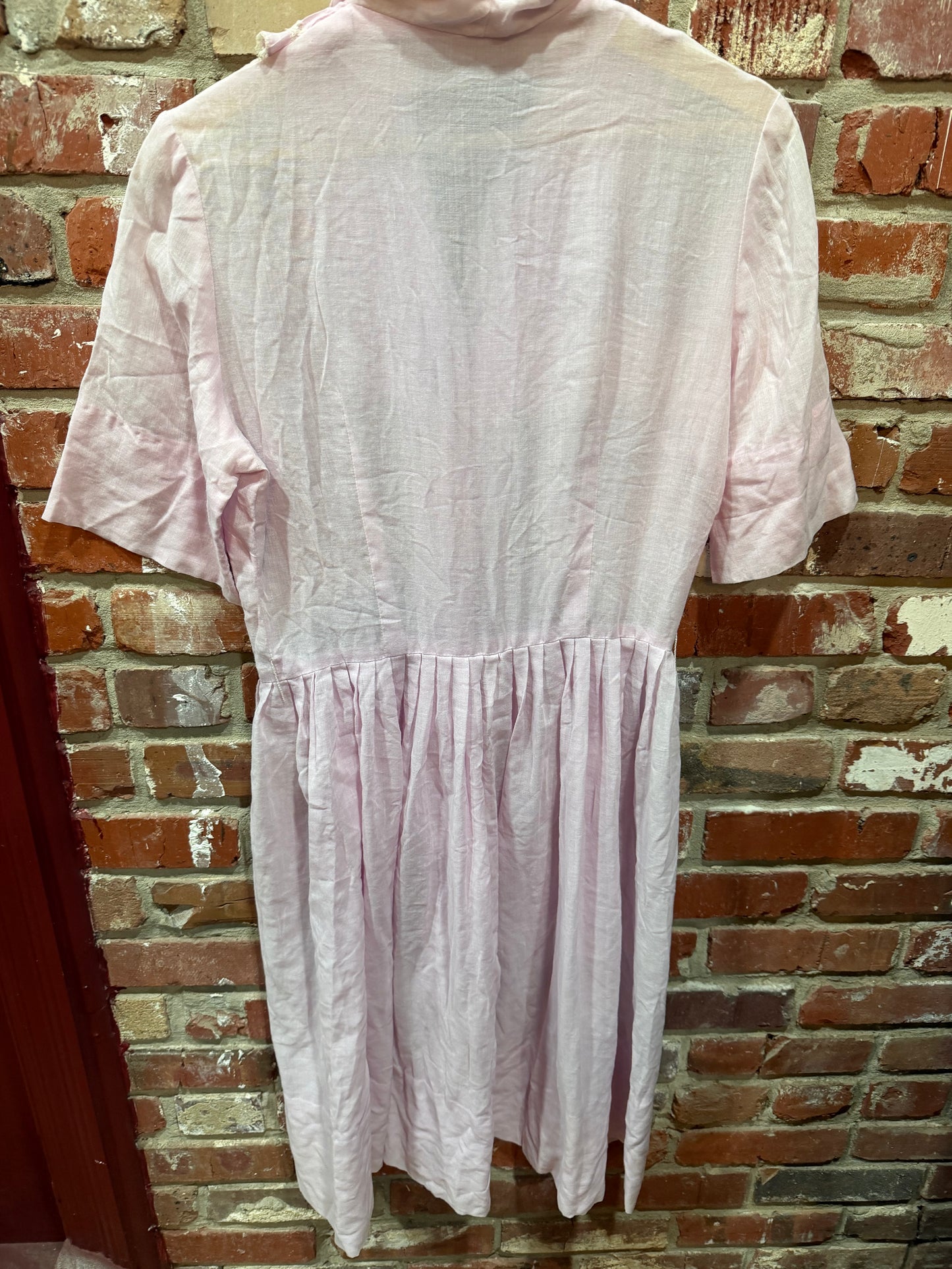 Pleated Pink Ruffle Dress