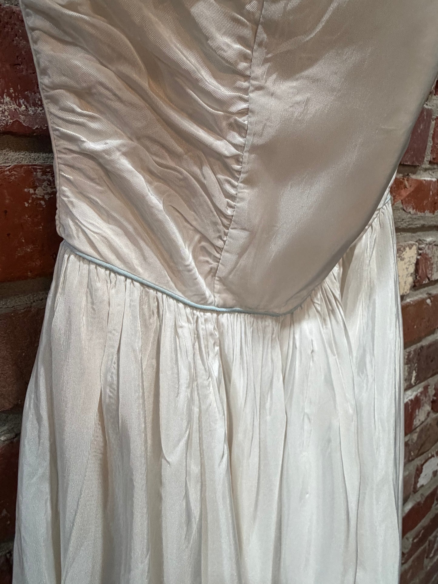 Candi Jones Blue/White Strapless Dress