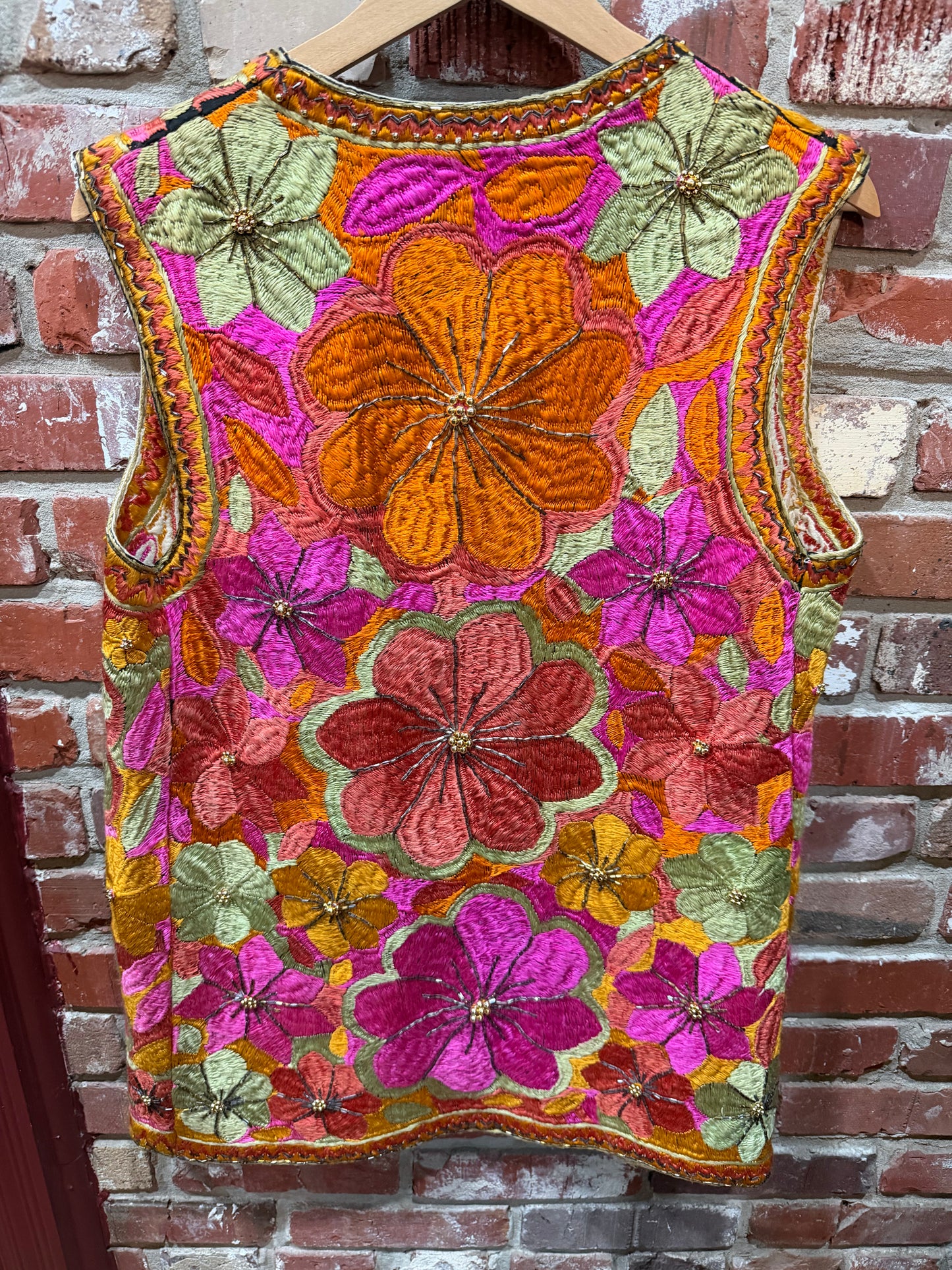 Embroidered Floral Vest