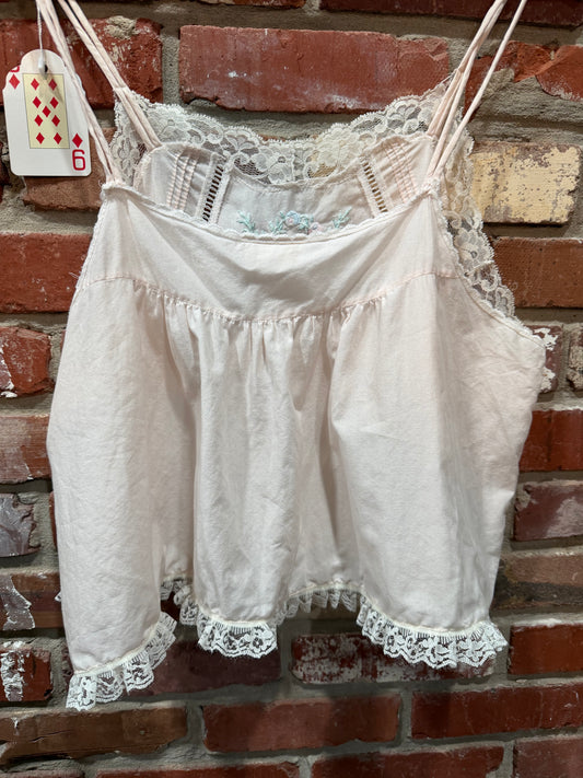 Barbizon Pink Embroidered Camisole