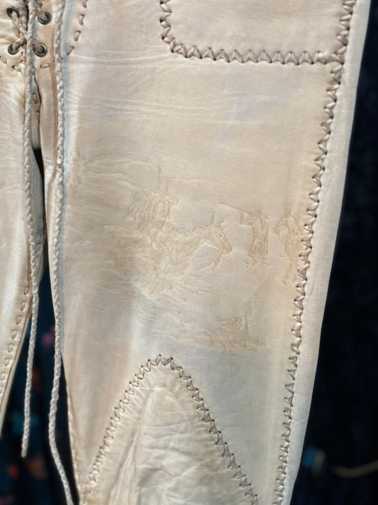 Stamped Handmade Leather Pants