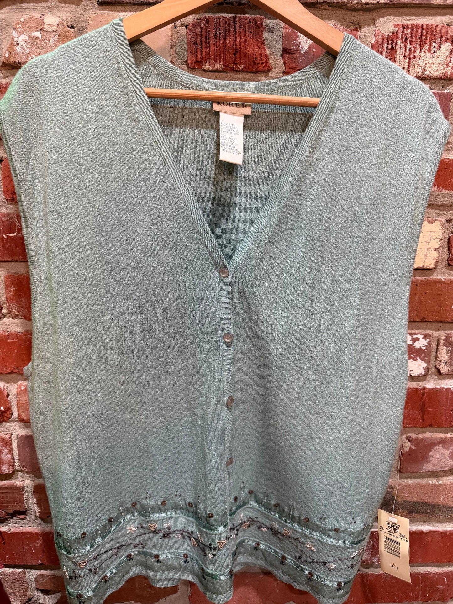 Koret Steel Blue Embroidered Vest
