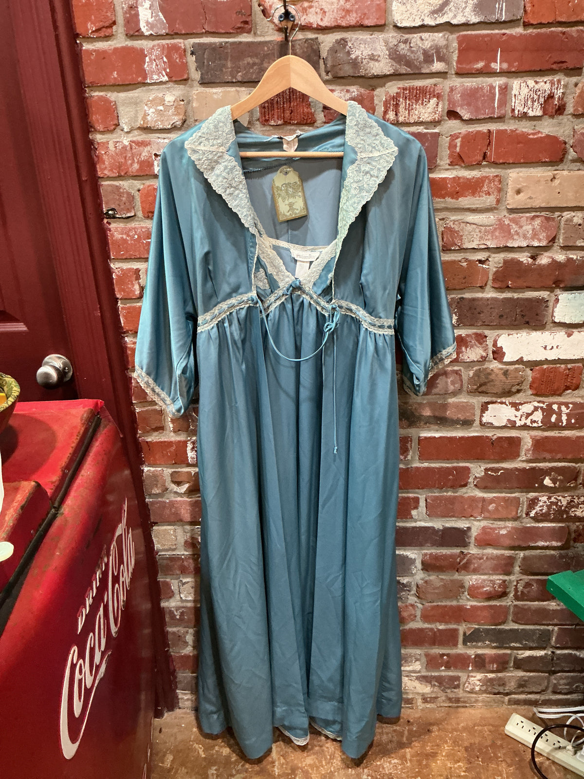 Christian Dior Blue Peignoir Set
