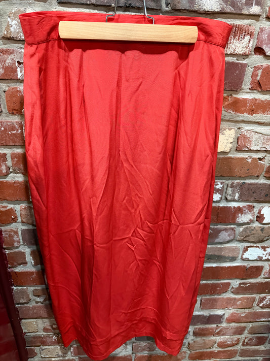 Red-Orange Silk Skirt