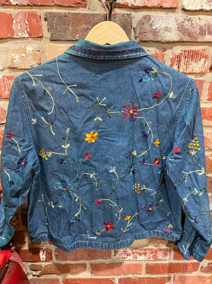 Studio Works Floral Embroidered Denim Jacket