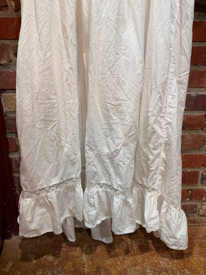 Saybury White Cotton Lace & Pintuck Maxi Dress