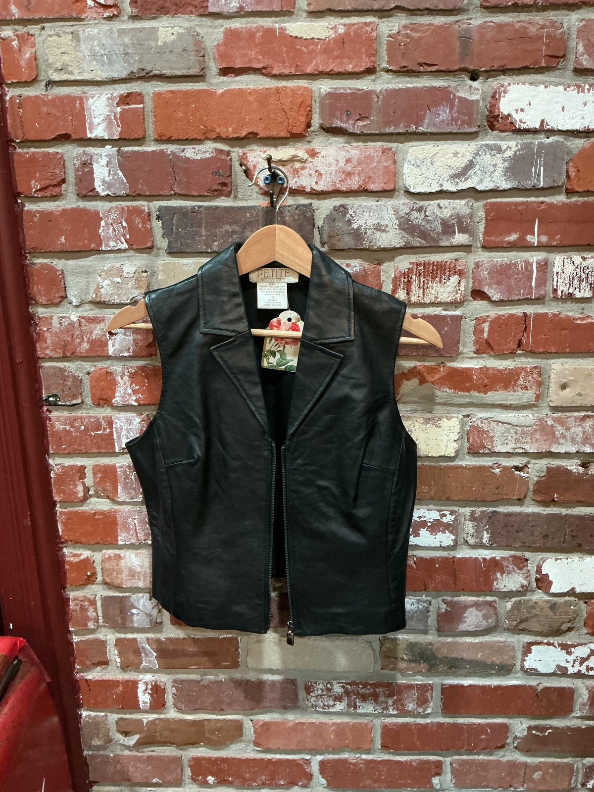 Petite Sophisticate Leather Front Vest
