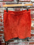 Cuir Classique Orange Suede Skirt