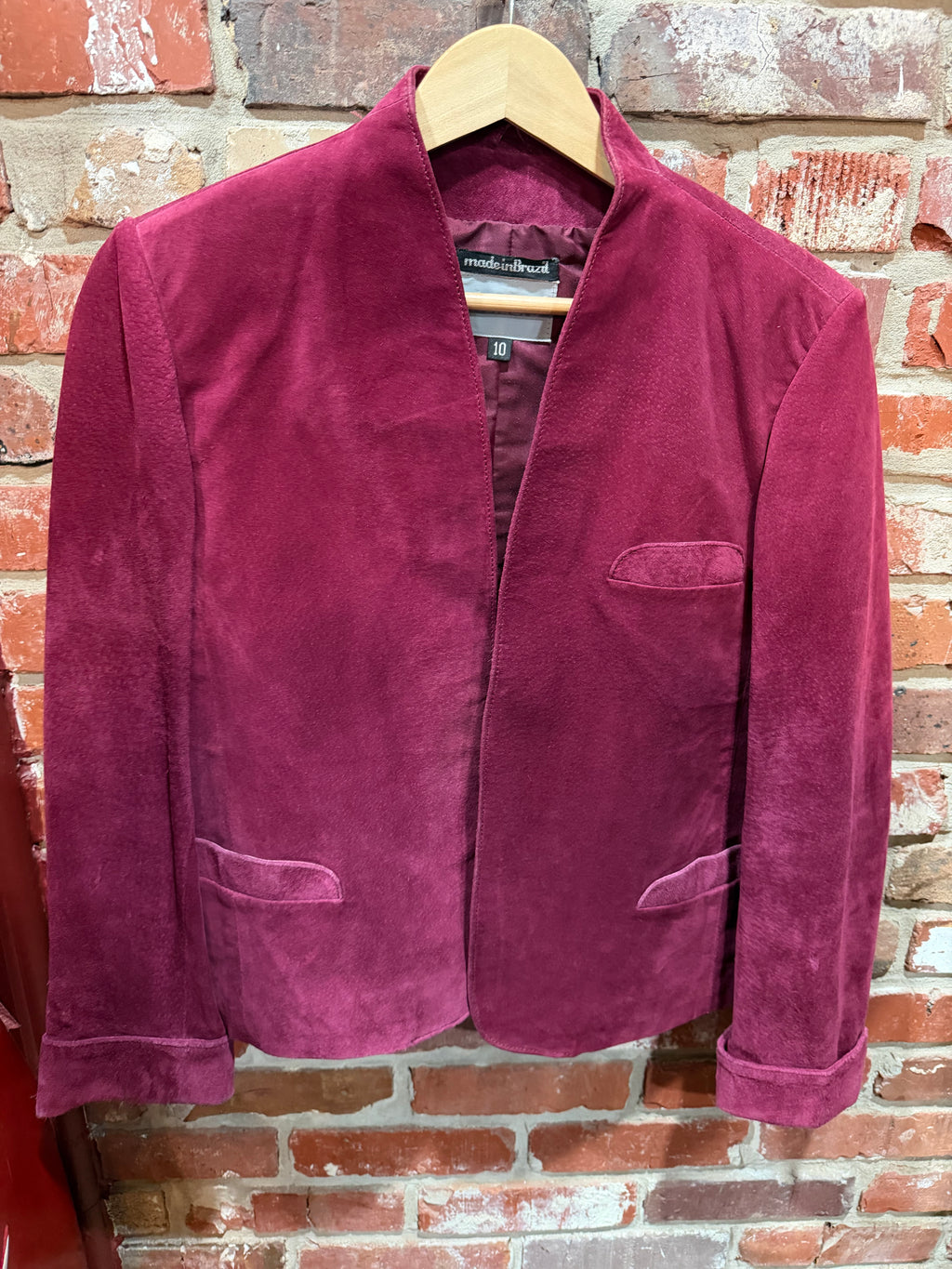 Intuitions Maroon Suede Jacket