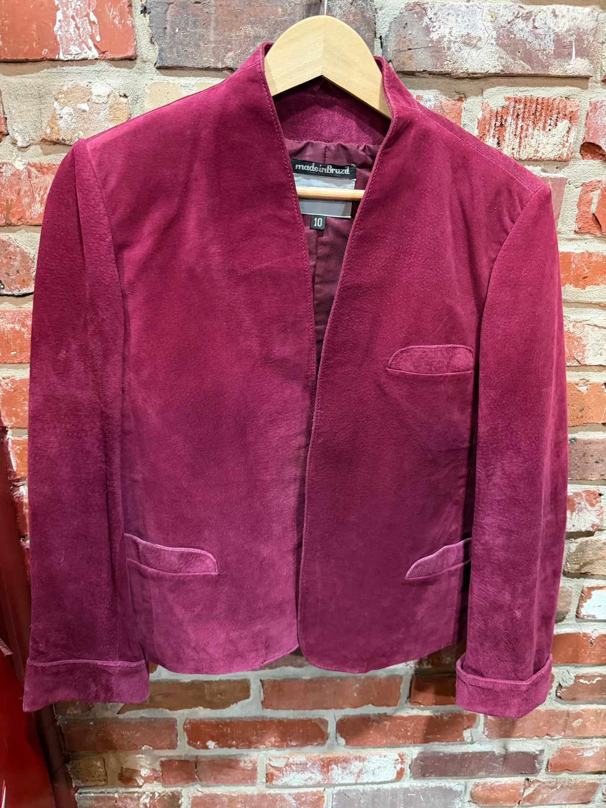 Intuitions Maroon Suede Jacket