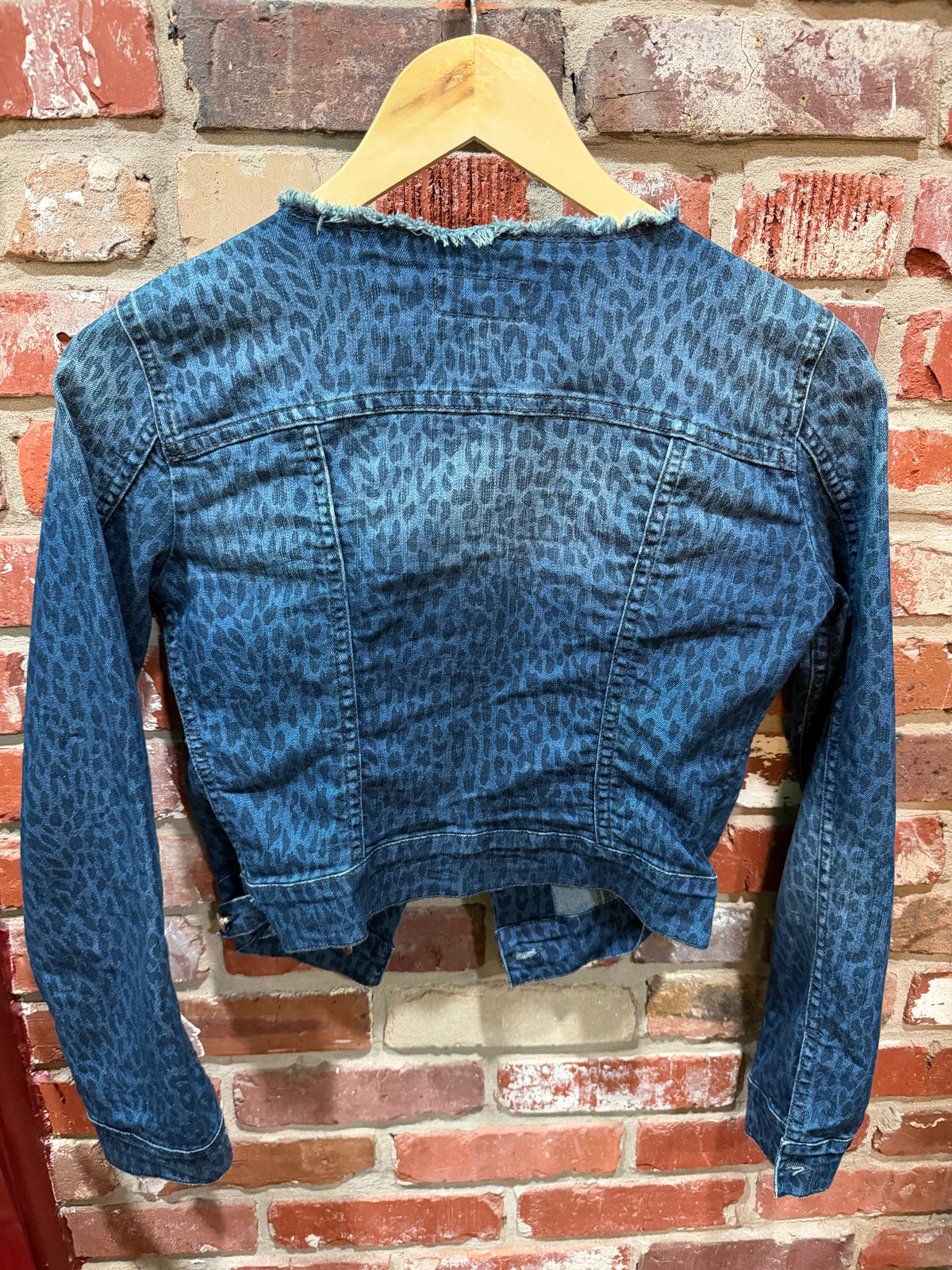 MET Leopard-Print, Cropped Denim Jacket