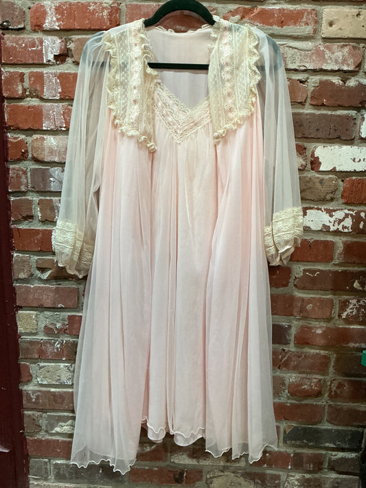 Baby Pink Peignoir Set
