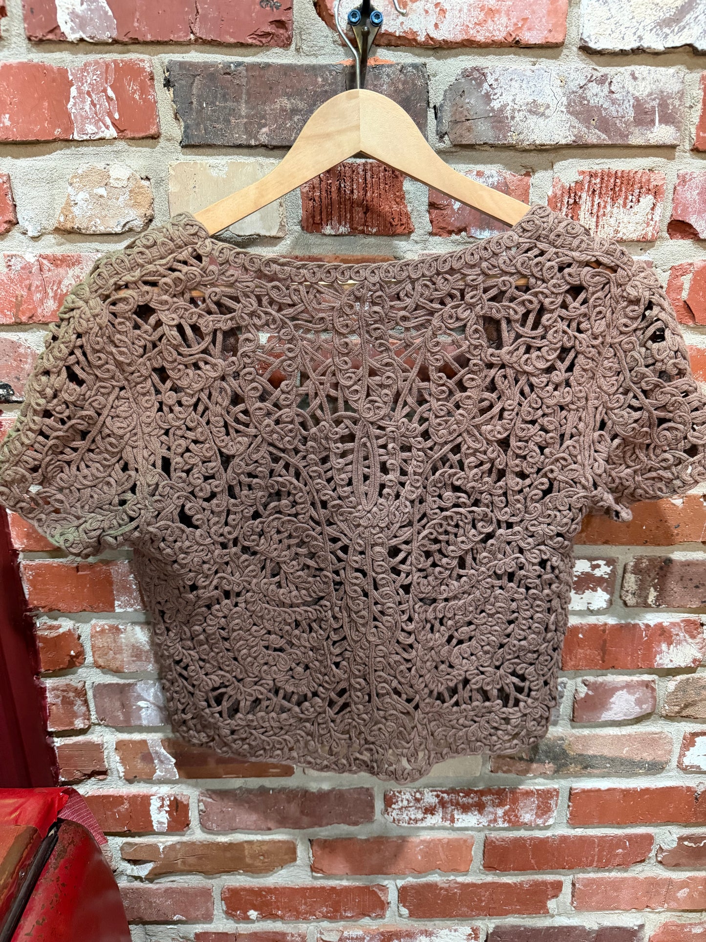 Hand Crocheted Brown Shawl