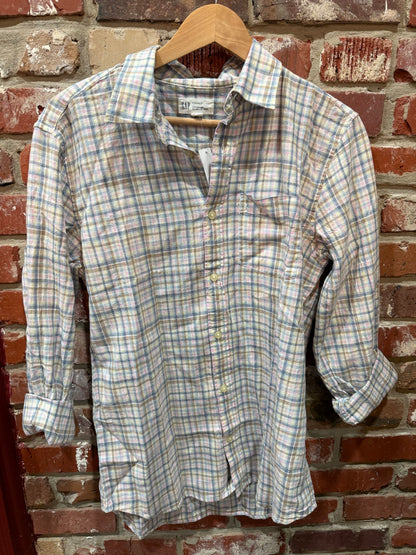 Gap Linen Plaid Button Down