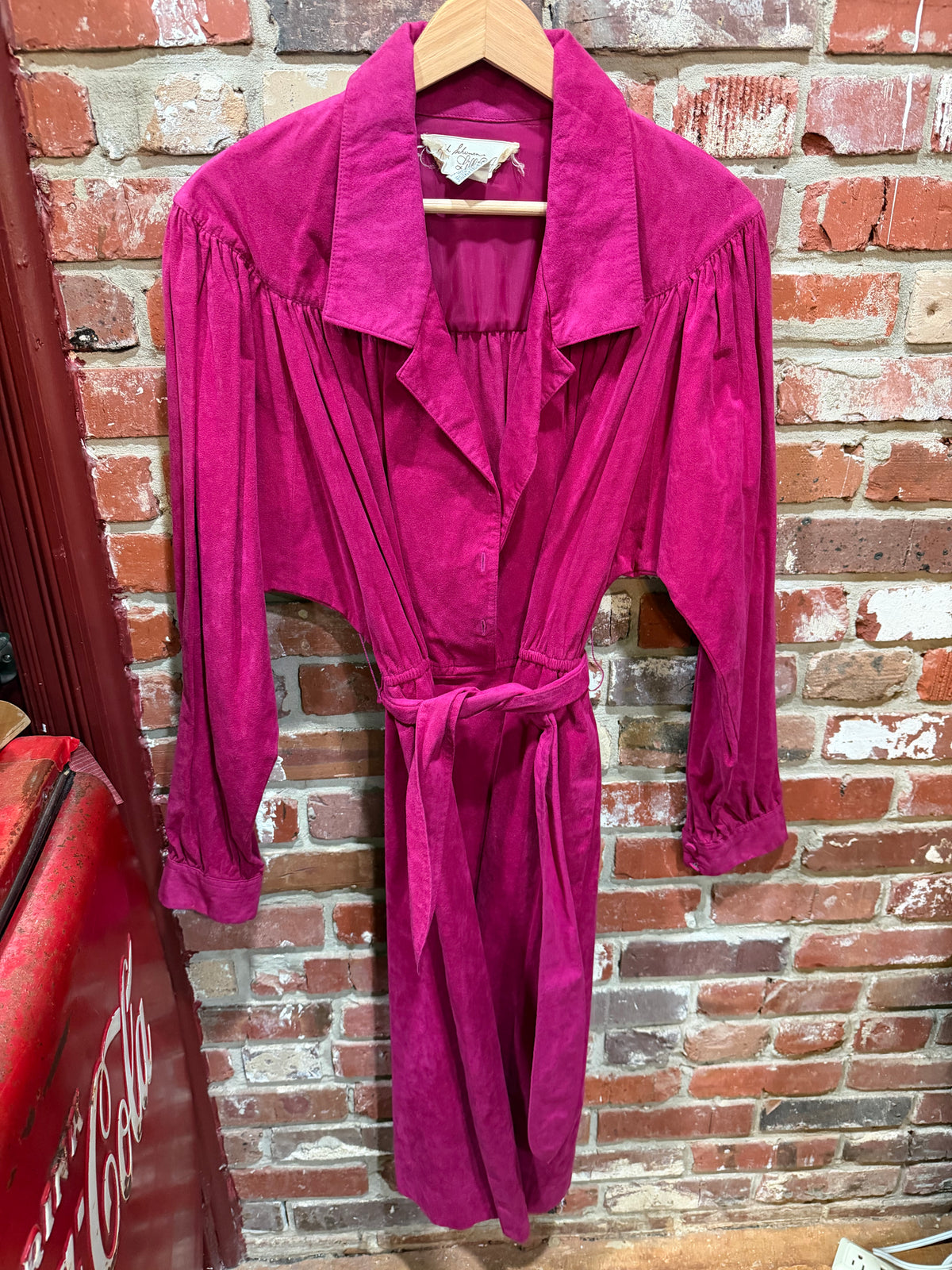 Adolph Schuman for Lilli Ann Fuchsia Suede Trench