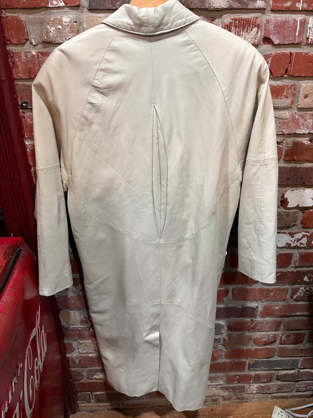 One Leather Factory Beige Leather Trench