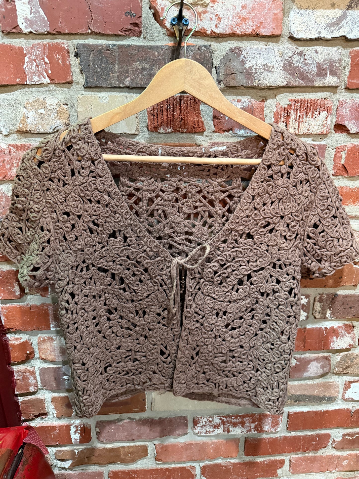 Hand Crocheted Brown Shawl