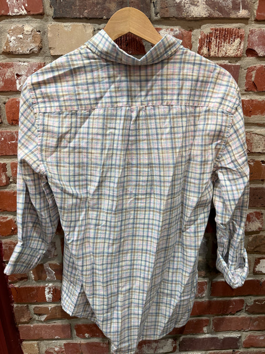 Gap Linen Plaid Button Down