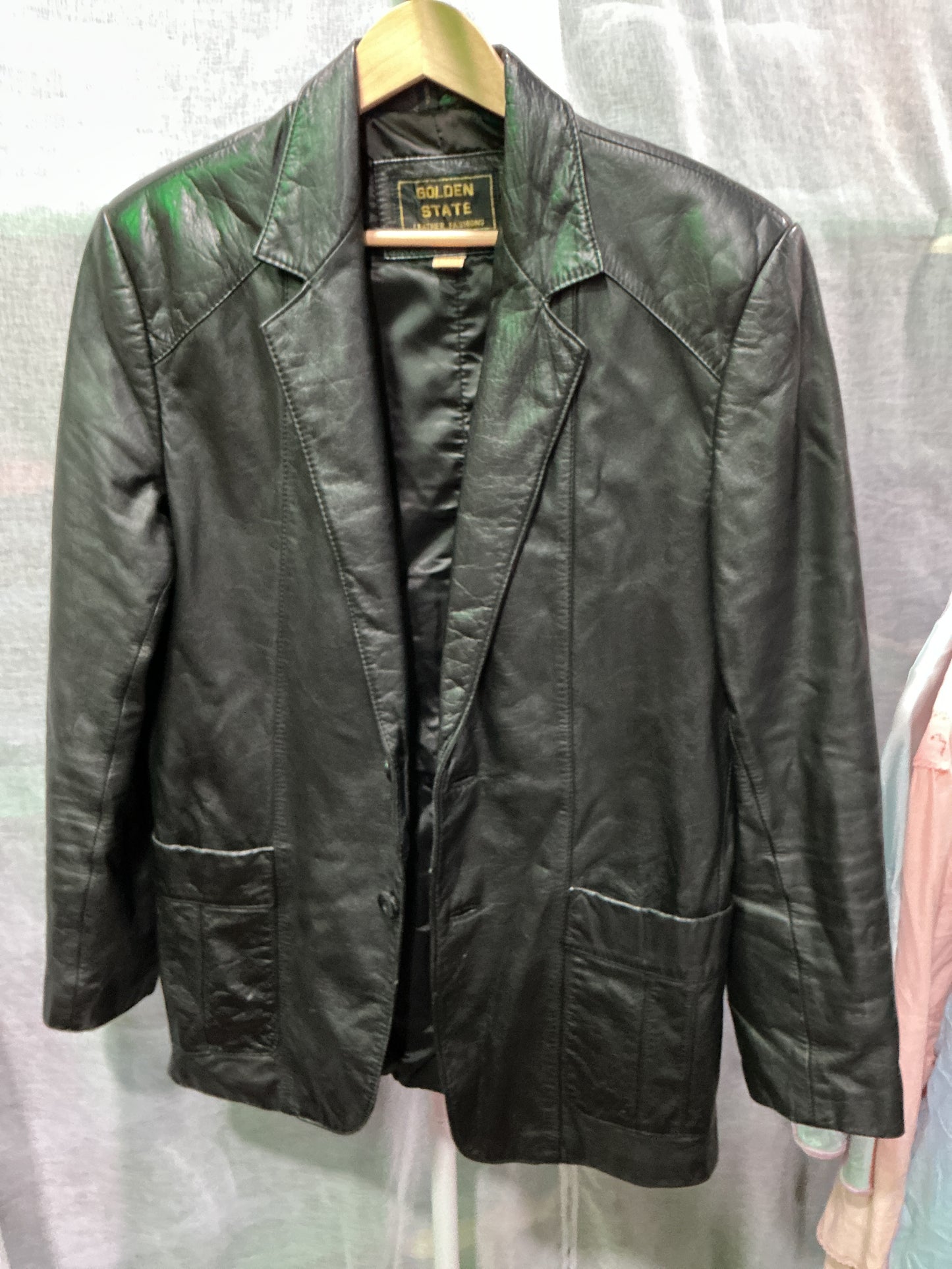 Golden State black leather jacket