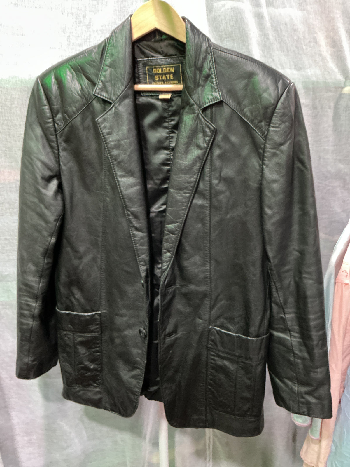 Golden State black leather jacket