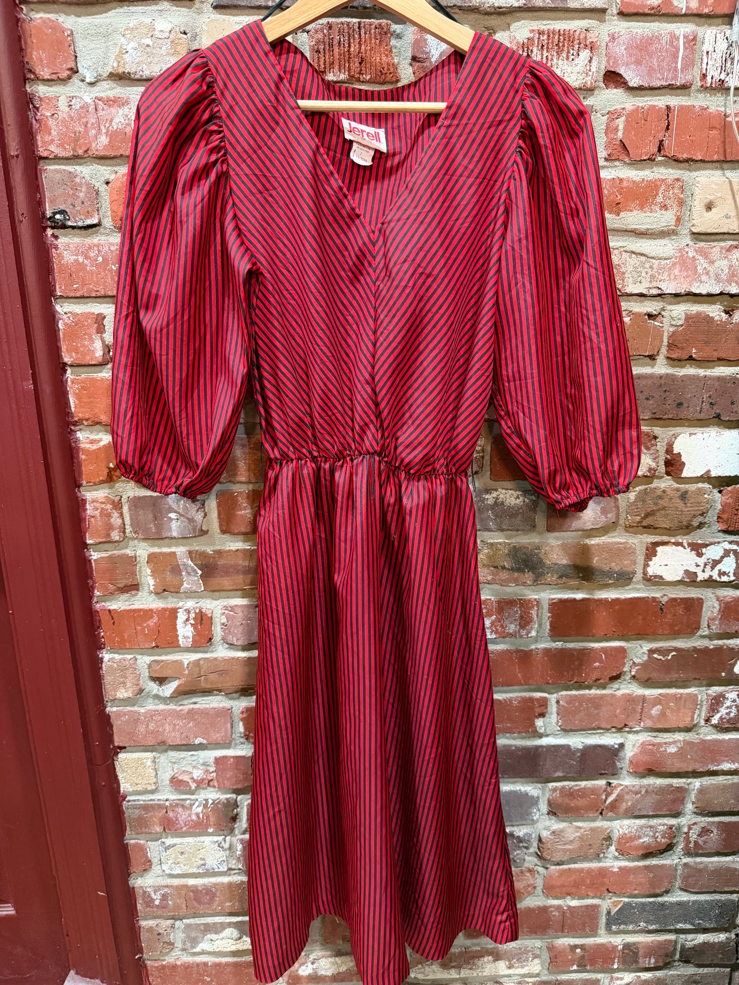 Jerell of Texas Red/Black Stripe Dress