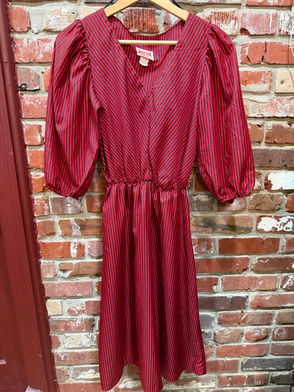 Jerell of Texas Red/Black Stripe Dress