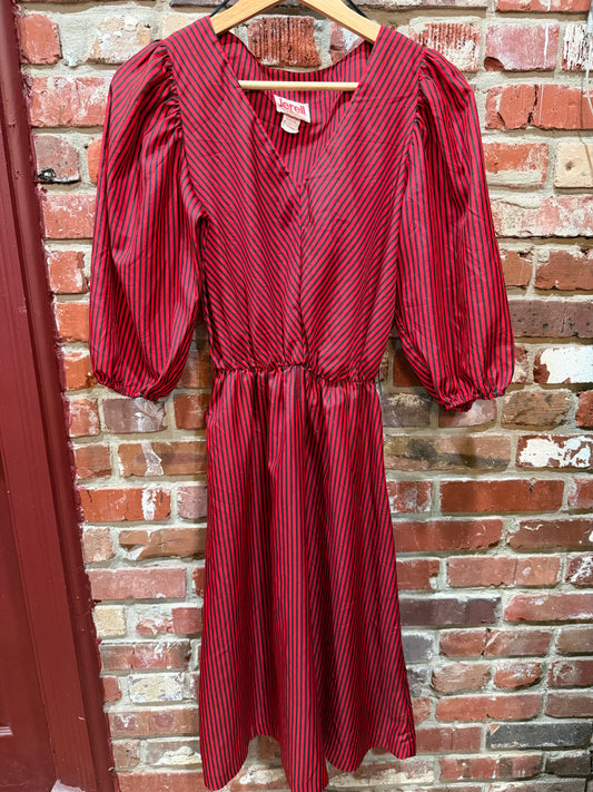 Jerell of Texas Red/Black Stripe Dress