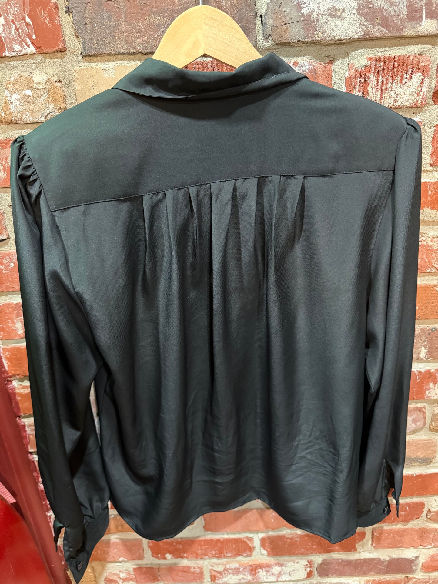SK & Company Satin-Finished Notched Collar Blouse