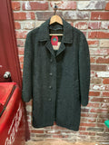 Harris Tweed Black Wool Trench