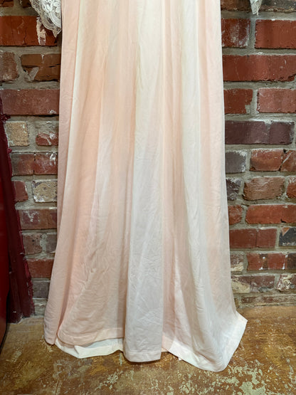 Jolie Lace-Trimmed Blush Satin Robe