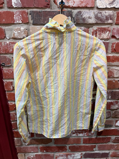 70s Top This Yellow Ruffle Blouse
