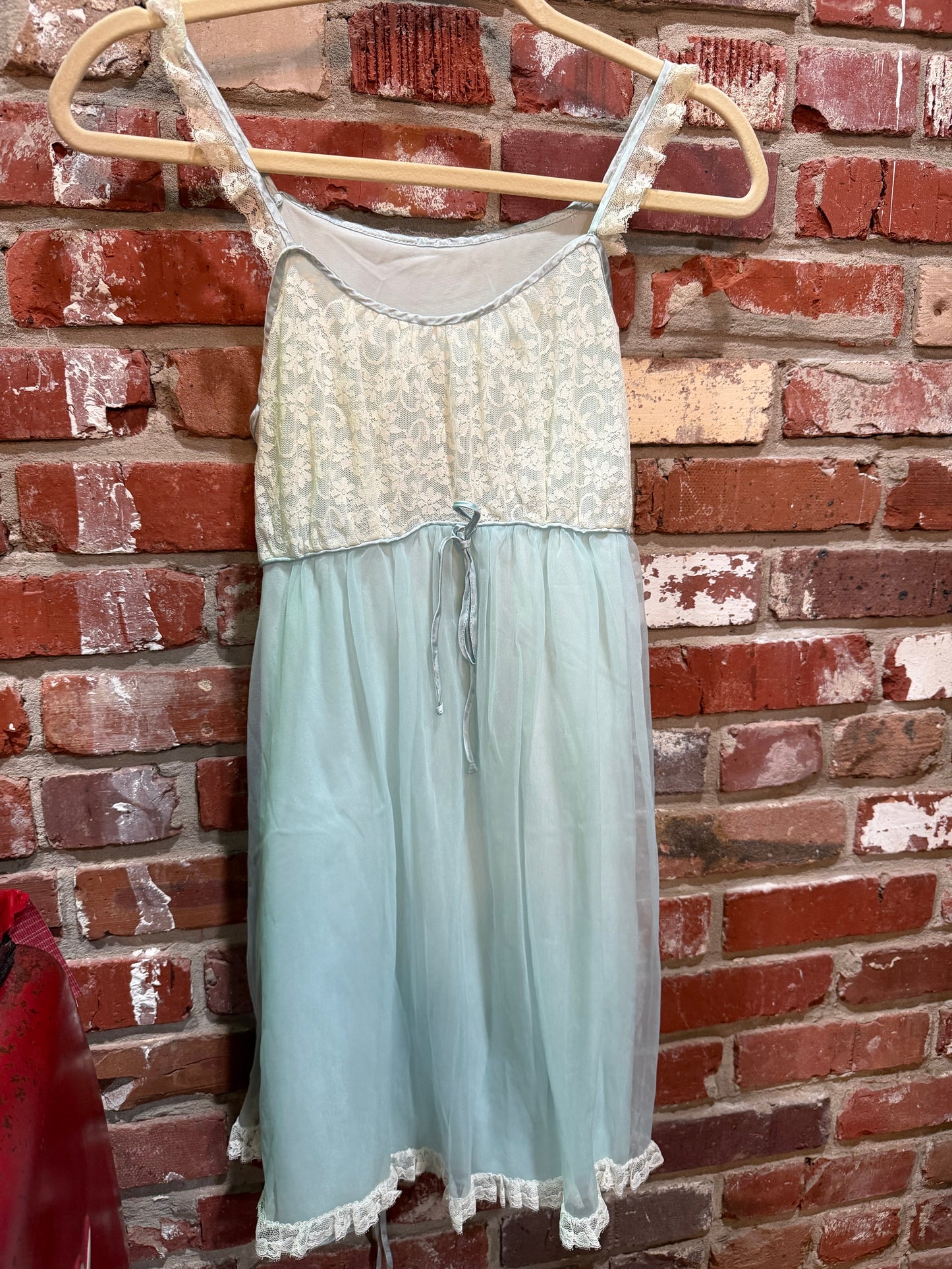 Power Blue Floral Lace Slip