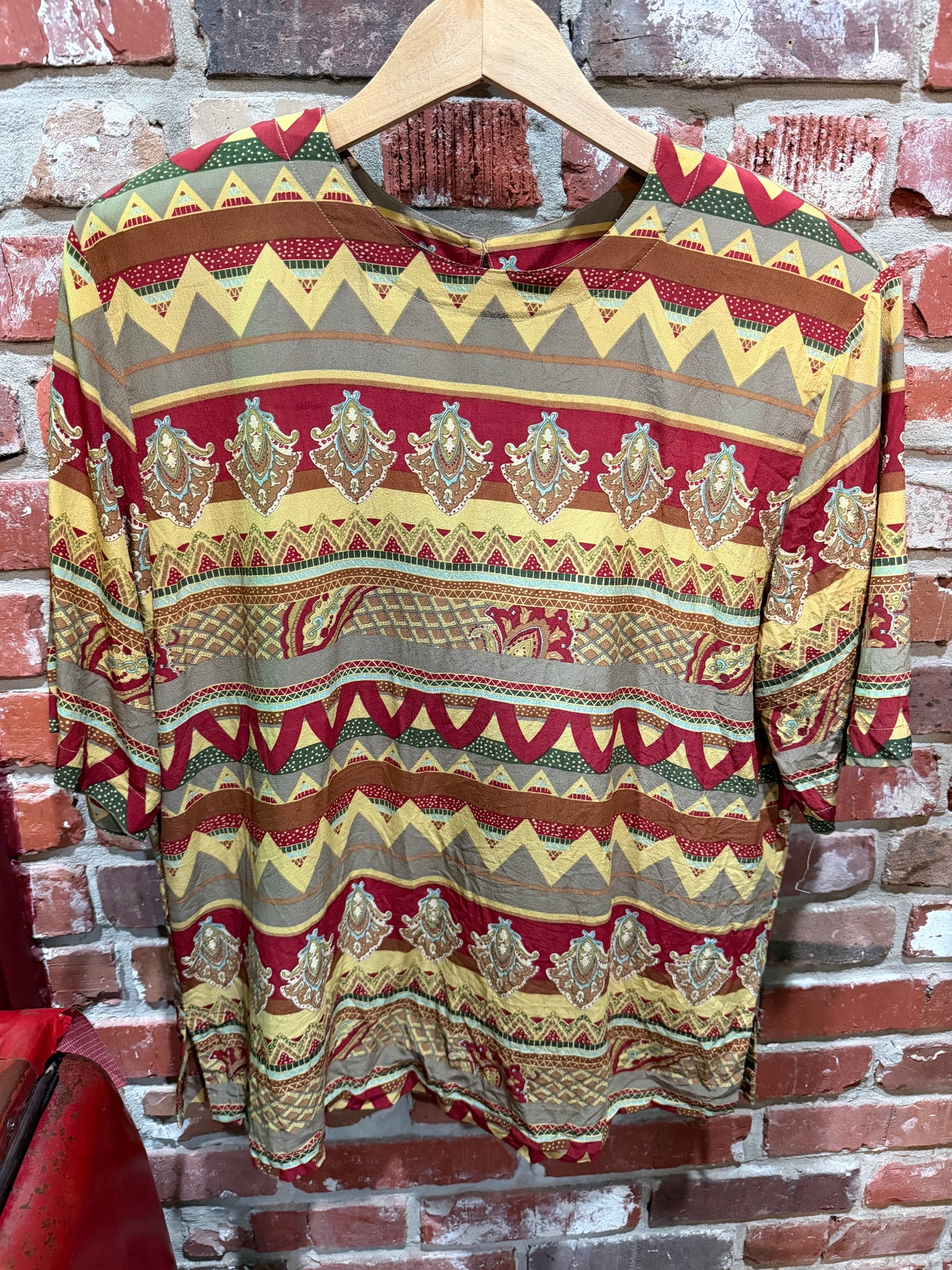 Pacific Silk & Co. Geometric Blouse