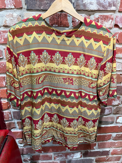 Pacific Silk & Co. Geometric Blouse