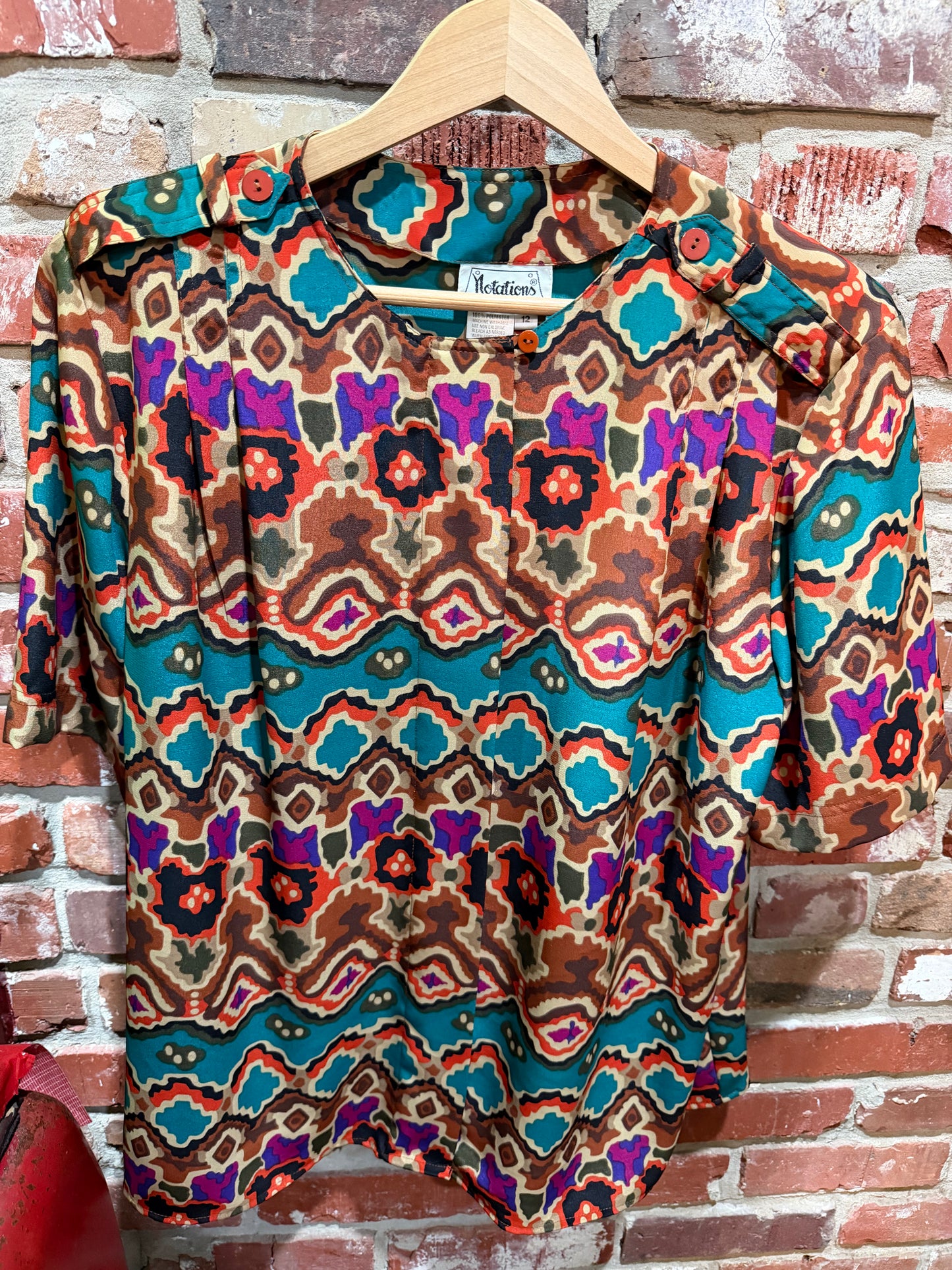 Notations Geometric Print Blouse