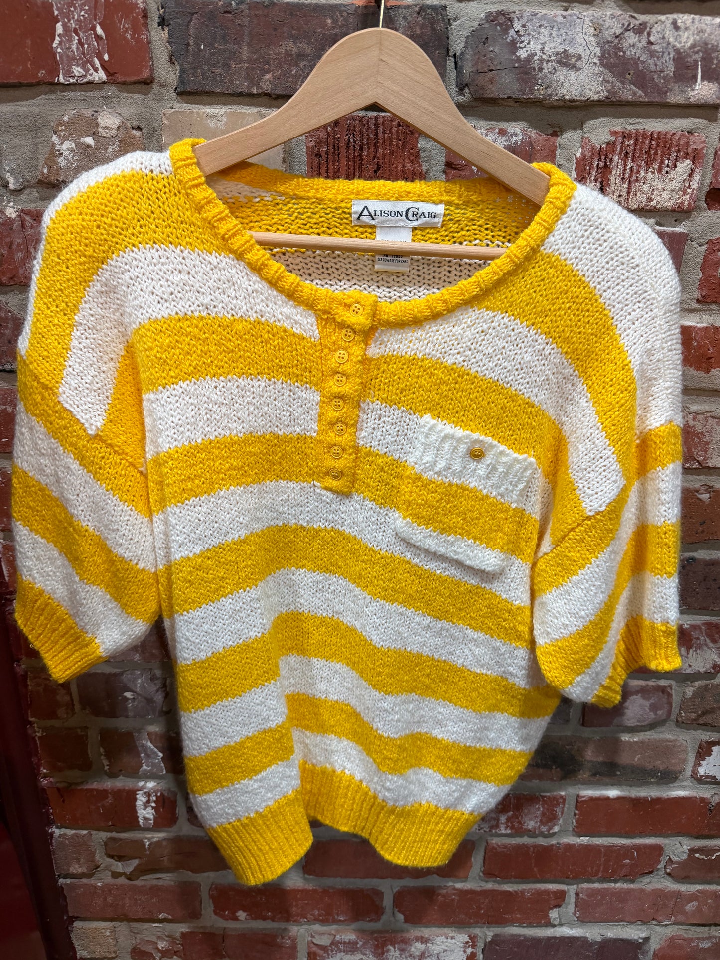 Alison Craig Yellow Striped Knit Top